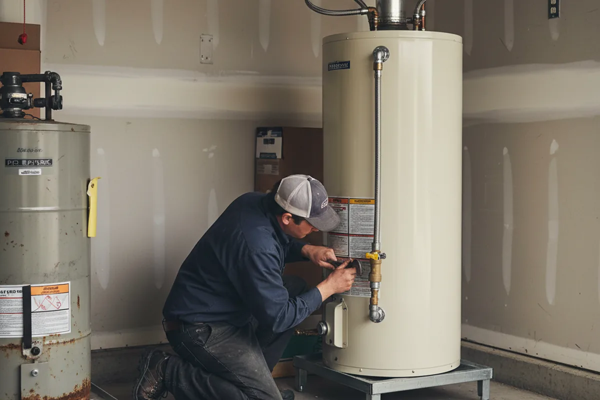 Water heater and shutoff valve replacement in Landers